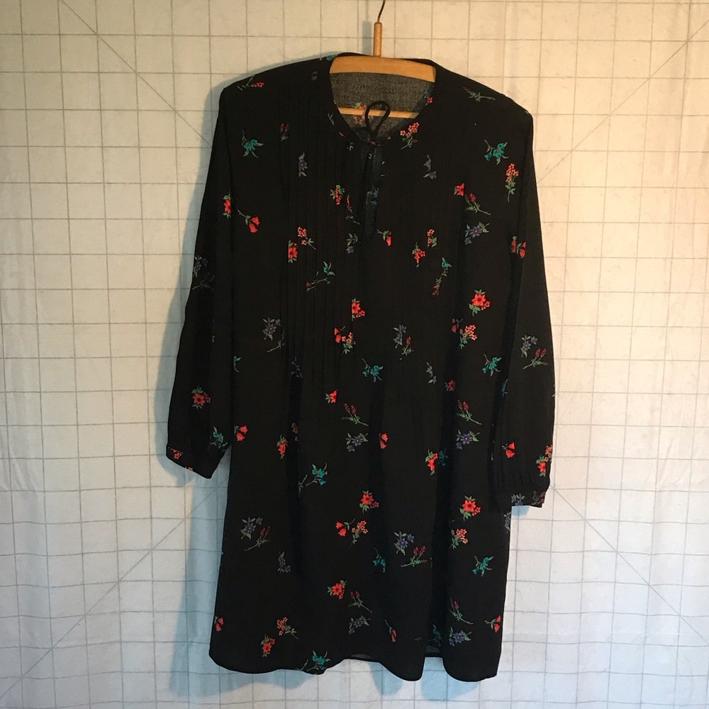 Floral Black Dress